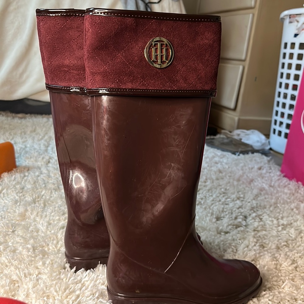 Tommy Hilfiger Burgundy Rain Boots